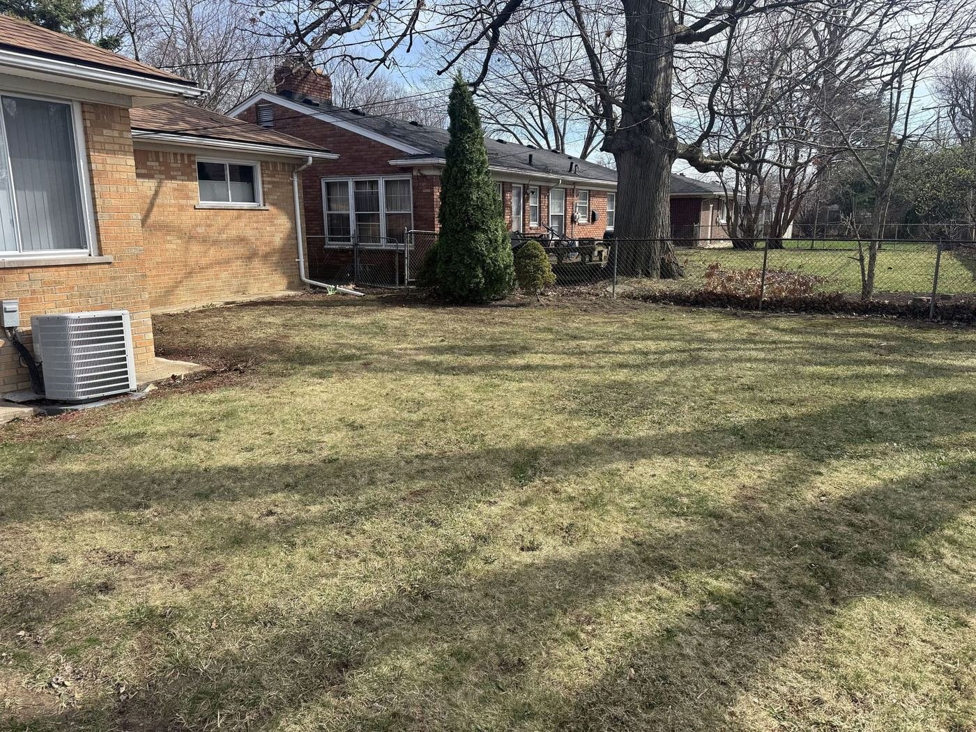 Mulched flower bed